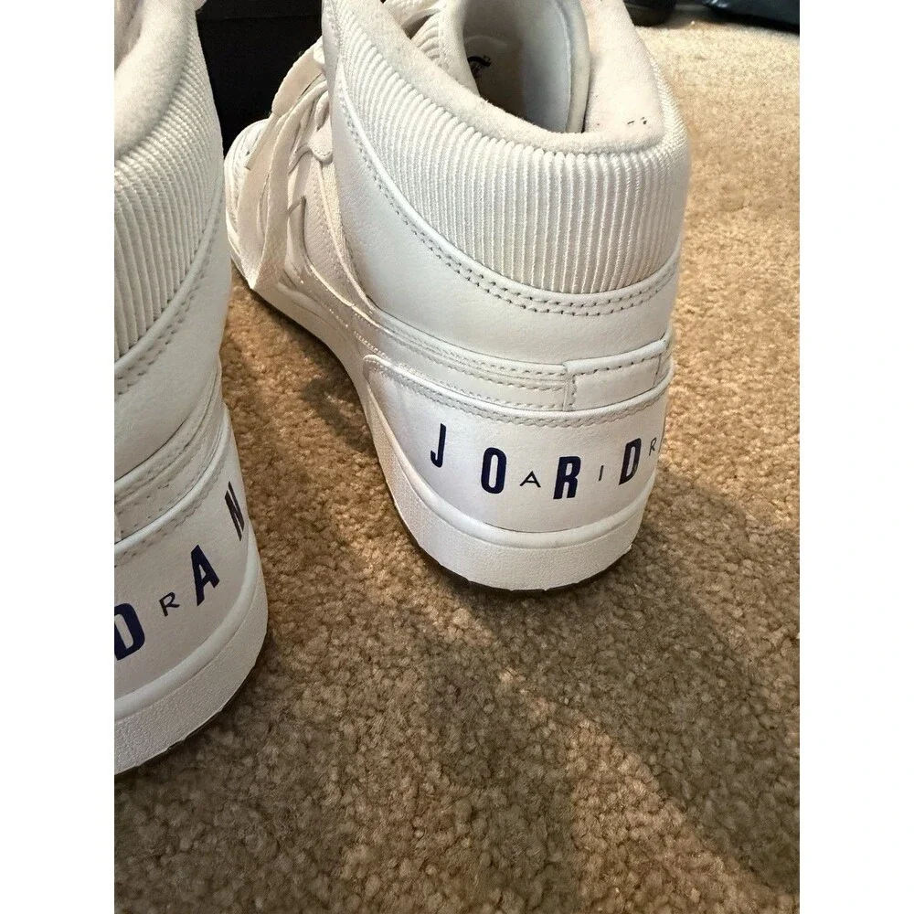 Mens Air Jordan 1 Mid White/Concord-White BQ 6578-100 Size 10 W/ Box